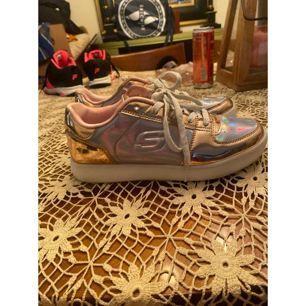 Sketchers Girls' Energy Lights sneakers Rose gold size 5